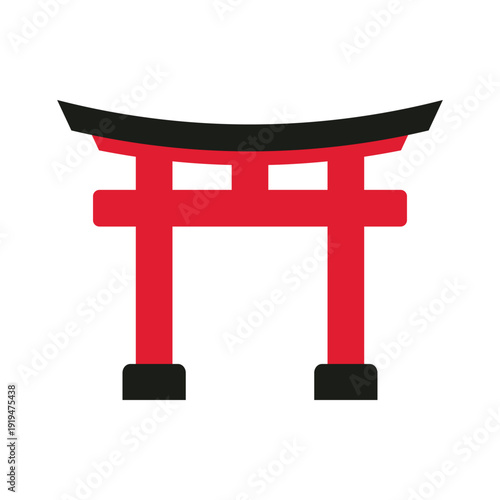 Torii gate icon design template with modern style concept vector illustration