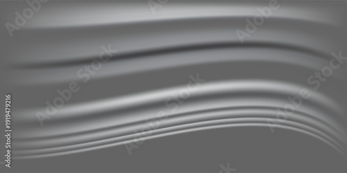 Silver foil background with metal mirror texture. Chrome gradient surface with light gloss. Vector aluminum grey sheet with reflection. Platinum and titanium abstract cold bg