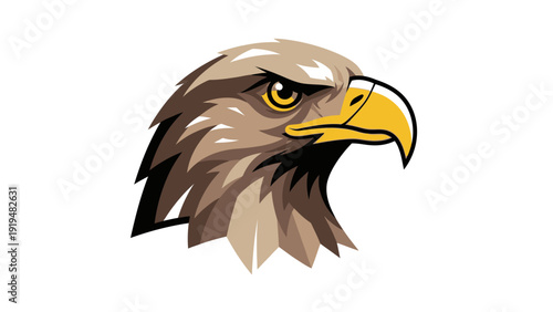 Aggressive Eagle Head Logo, Fierce Bird of Prey Emblem, Mascot Design