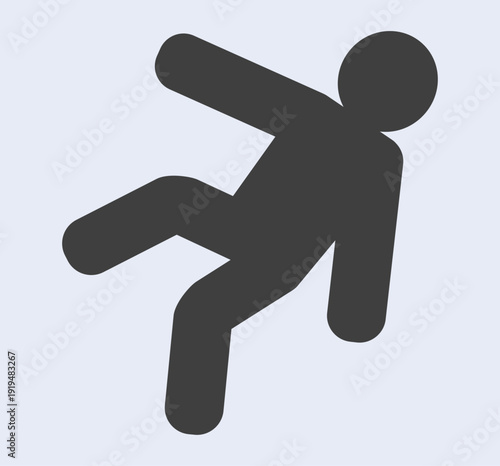 Slippery floor caution: falling person icon warning.