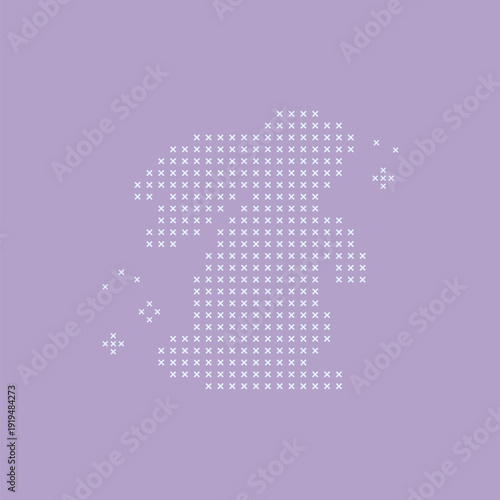 Cross Stitch Style Bunny Decorative Icon Element