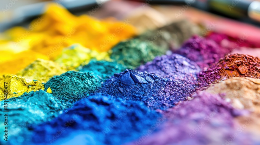 Obraz premium Vibrant Pigment Powder Cascade: An Array of Rich, Bold Colors
