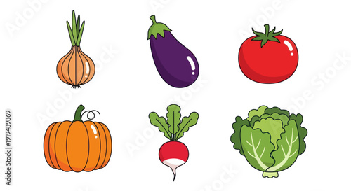Vegetable assortment isolated on white