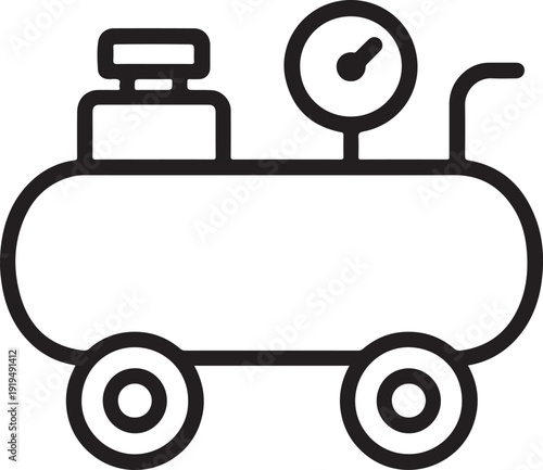 Portable air compressor tank industrial pneumatic tool icon