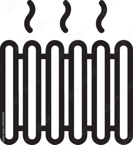 Home heating radiator system plumbing equipment icon
