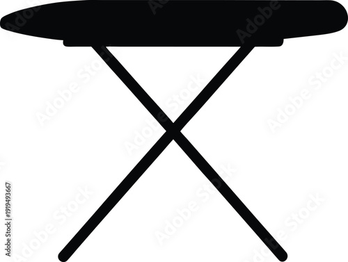 Ironing Board Flat Icon Style Silhouette Vector Art Illustration