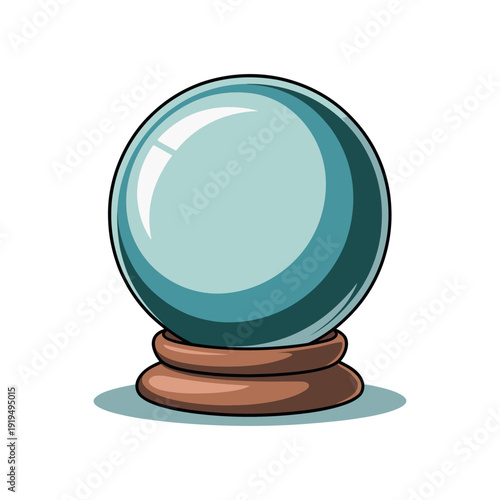 A crystal ball sits on a wooden stand, symbolizing foresight and prediction.