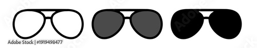 Sunglasses evolution: outline to black shades.