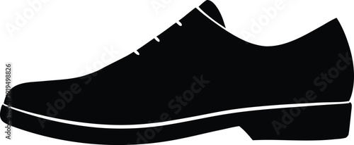 Shoes Flat Icon Style Silhouette Vector Art Illustration