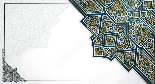 Ornamental islamic design background, elaborate decoration elements template