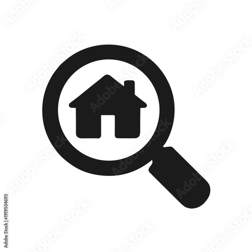 solid black icon set vector illustration real estate search