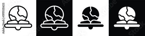 General knowledge lineal glyph icon style in white and black background