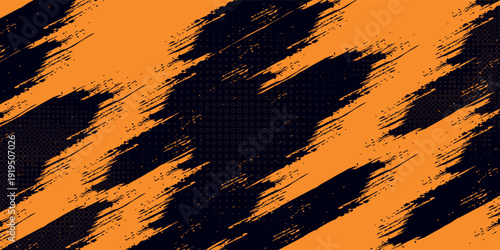 orange black brush Car sticker wrap pattern banner abstract sporty lines black orange color combination grunge brush modern pattern.