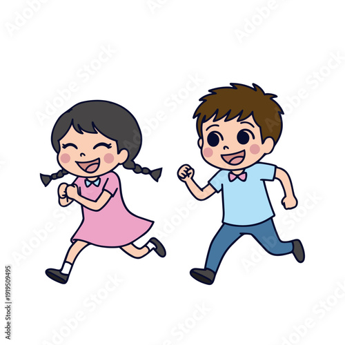 おいかけっこするこども