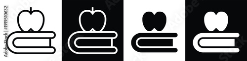 Knowledge lineal glyph icon style in white and black background