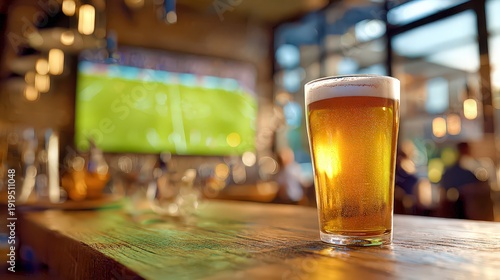 Beer and Football Concept, Sports Bar Atmosphere