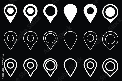 Free Download Set of map pin location icons. Modern map markers. Map pin place marker. Location icon. Map marker pointer icon set. eps 10 - GFXLoad