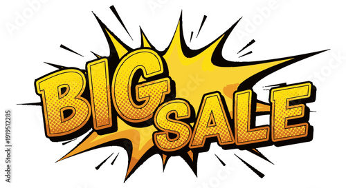 Big Sale Cartoon Comic Style Banner Design.