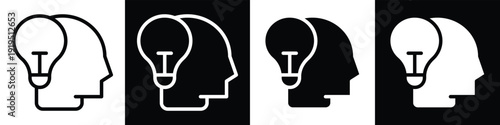 Think lineal glyph icon style in white and black background