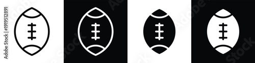 Football lineal glyph icon style in white and black background