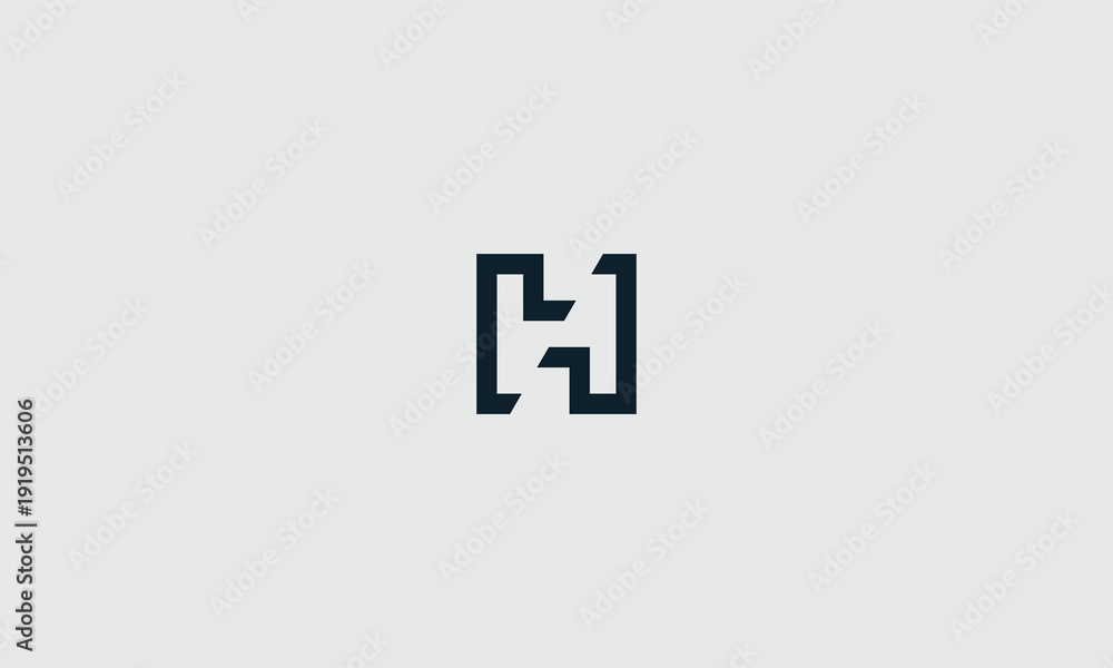 Obraz premium Minimalist geometric monogram letter h logo design concept featuring sharp angles and modern corporate branding style