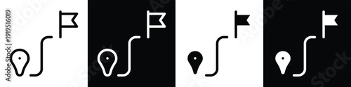 Destination place lineal glyph icon style in white and black background