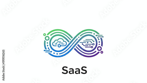 SaaS cloud technology icon with infinity symbol