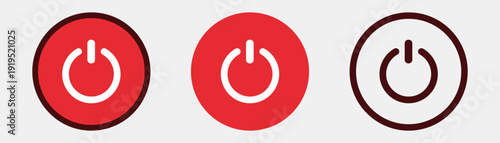 Power button symbols in red circles.