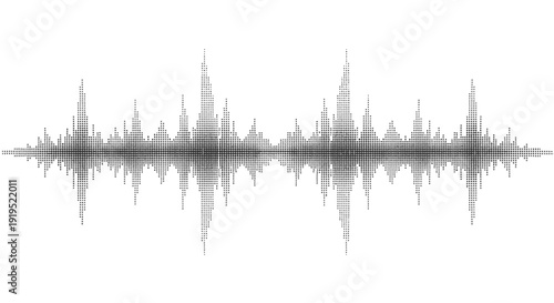 Dotted Digital Audio Waveform Display on Bright Studio Background