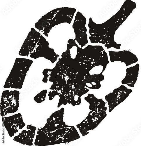 Ancient fossil imprint of prehistoric arthropod with segmented body and antennae silhouette