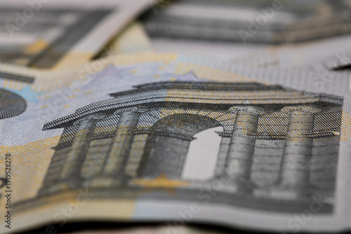 5 EURO banknotes. EUR money background