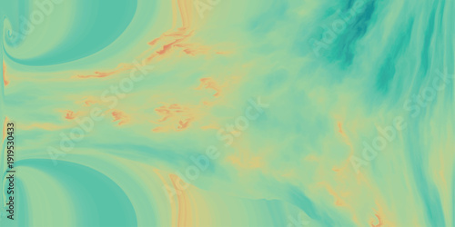 Teal orange glossy fluid background with smooth shading.
