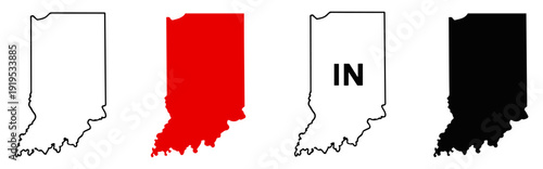 indiana state map icon set