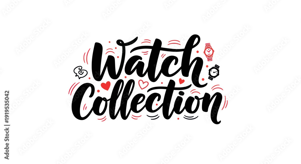 Fototapeta premium Watch collection typography design