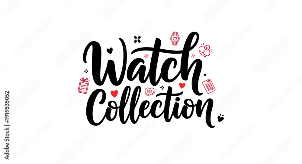 Fototapeta premium Watch collection typography design