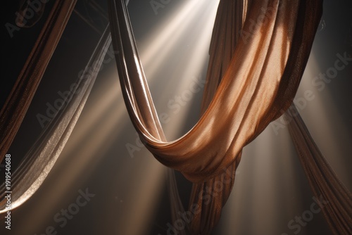 Theatrical Close-Up of Sparkling Aerial Silks