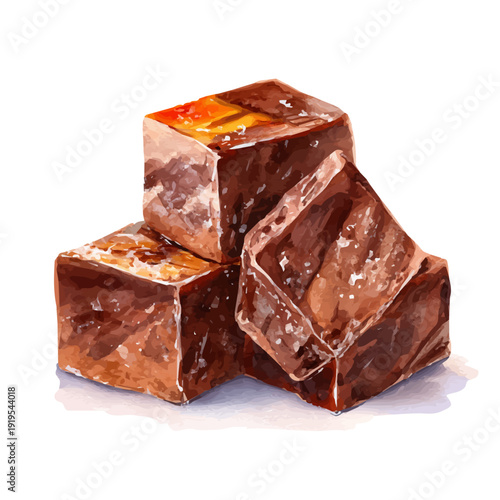Fudge watercolor drawing vector, premium quality illustration on a clean white background.