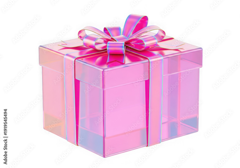 Obraz premium A beautifully wrapped gift box adorned with elegant pink ribbons and bows