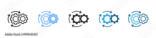 Automation icon set multiple style collection