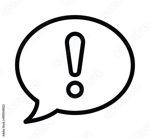 Vector of an exclamation mark inside a speech bubble