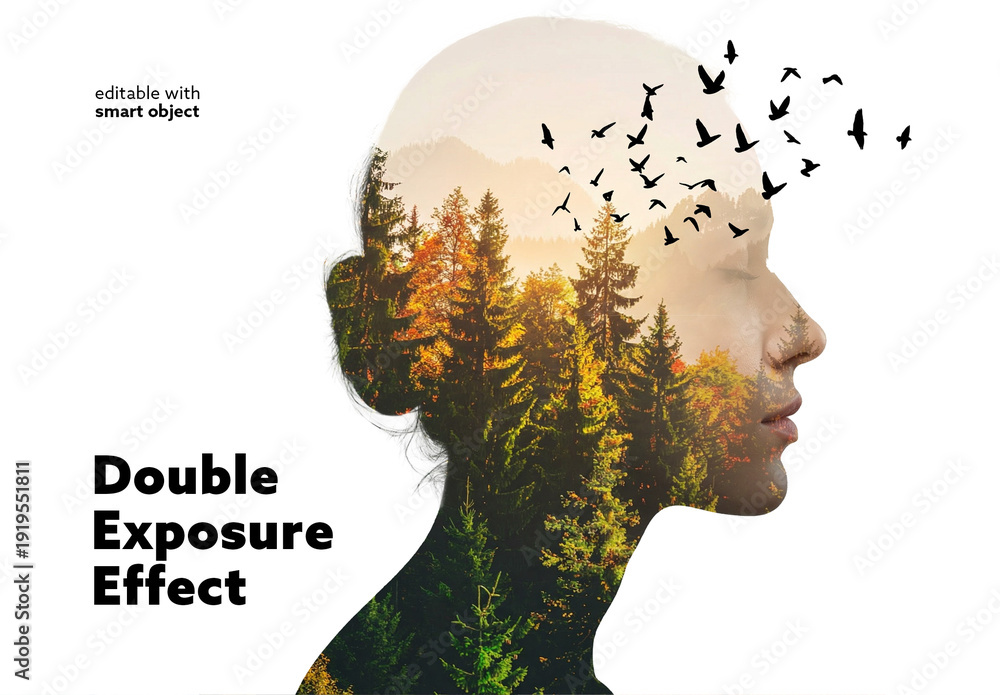 Double Exposure Photo Effect Stock Template | Adobe Stock