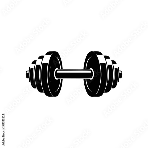 Heavy chrome dumbbell isolated on a white background for fitness gym workout and bodybuilding strength training exercise