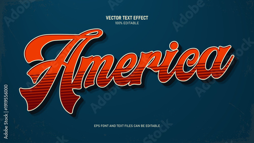 America retro vintage editable text effect