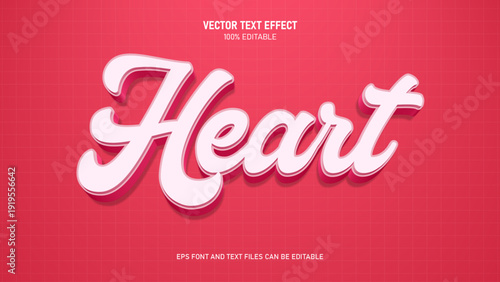 Heart 3d style editable text effect