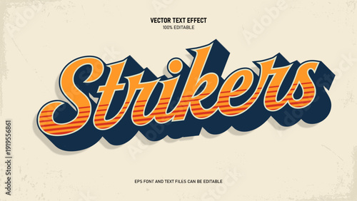Strikers  retro esport style editable text effect