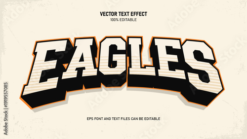 Eagles text effect, retro esport style editable text effect
