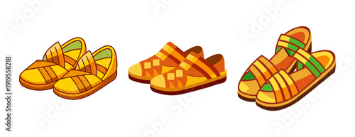 Colorful cartoon casual footwear collection slippers sandals