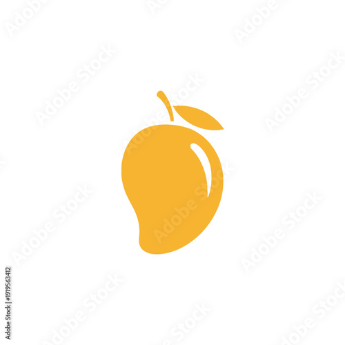 Simple yellow peach illustration on white background.
