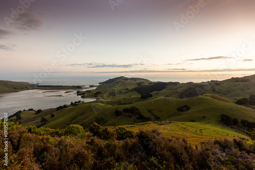 Obraz na plátně Scenic views of Hooper's Inlet, near Portobello, Dunedin, Otago, New Zealand