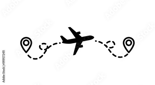Airplane route destination icon